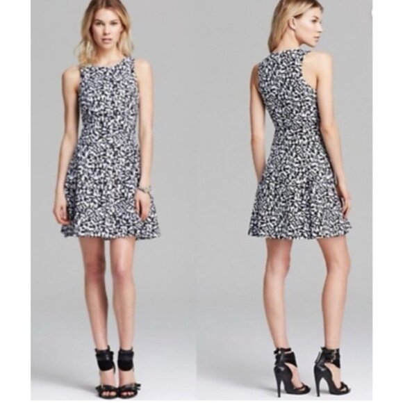 Theory A Line Dress 8 Blue White Cotton Sleeveless Lightweight A Line Summer - Picture 9 of 9